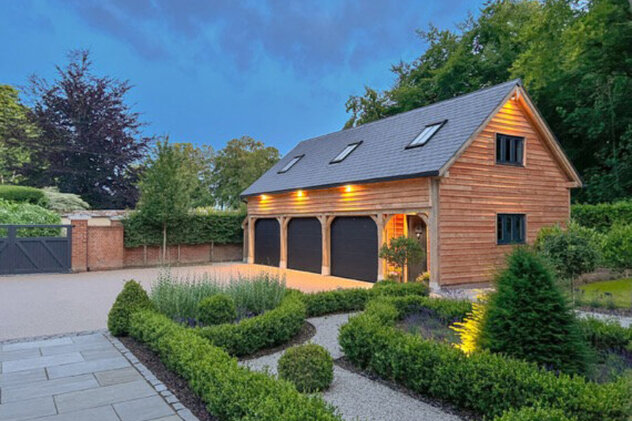 3 bay garage with annex above
